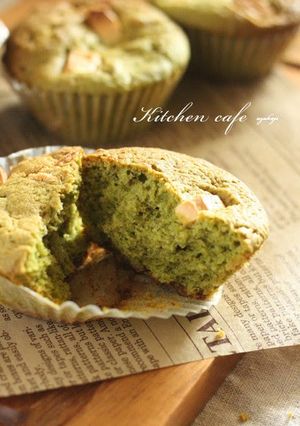 A picture of White Chocolate × Matcha Muffins.