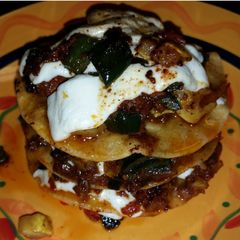 Chorizo and veggie stack A picture of Chorizo and veggie stack.