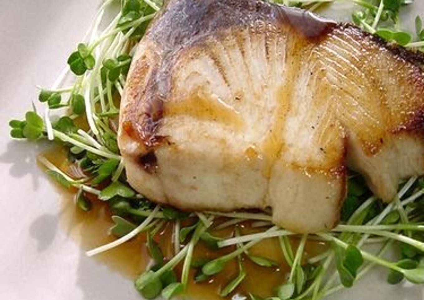 Fried yellow jacket with shiso butter sauce