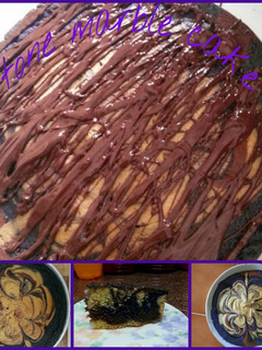 A picture of 3 tone marble cake.