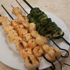A picture of Spicy Honey Lime Shrimp Kabobs.