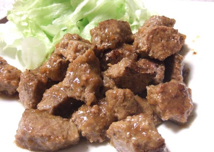 Steps to Make Speedy Diced Steak with Delicious Sauce