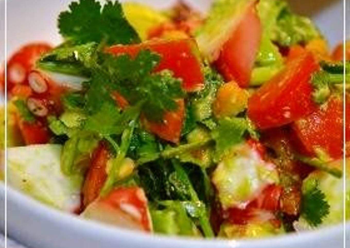 Octopus, Avocado, and Tomato Salad with Cilantro