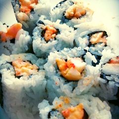 A picture of Simple Sushi rolls w/ spicy crab.