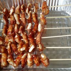 Bacon Wrapped Grilled Chicken Shishkabob A picture of Bacon Wrapped Grilled Chicken Shishkabob.