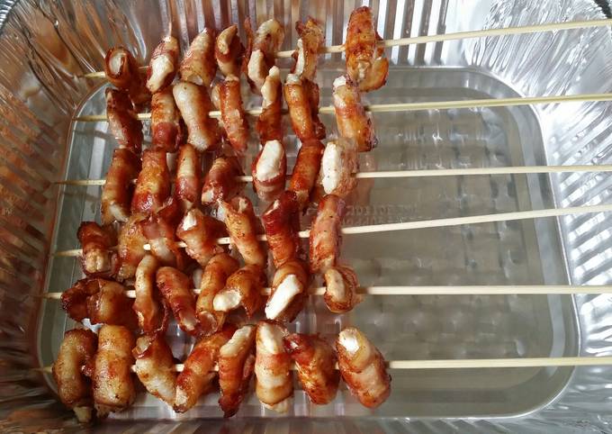 Bacon Wrapped Grilled Chicken Shishkabob