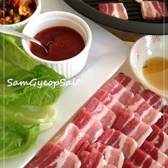 A picture of Samgyeopsal: Korean-style Pork Belly BBQ At Home.