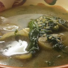 A picture of Rice and Spinach Soup.
