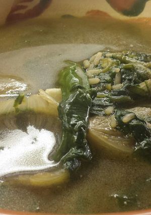 A picture of Rice and Spinach Soup.
