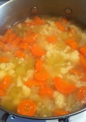 A picture of Simple vegetable broth soup.