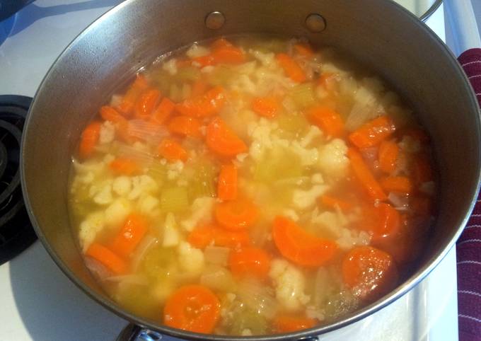 Steps to Make Homemade Simple vegetable broth soup