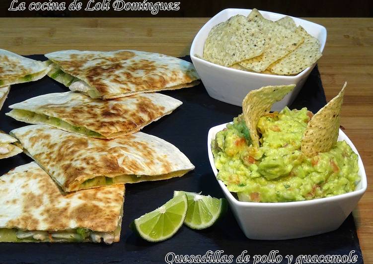 Quesadillas de pollo y guacamole súper fácil