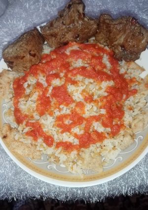 صورة لوصفة فتة لحمه مصريه 😋🍝🍚