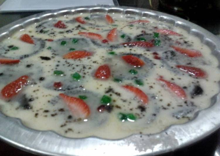 Steps to Make Homemade cheese pudding with oreo