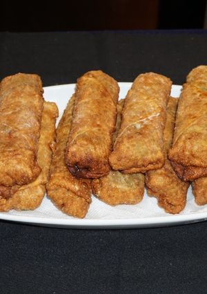 A picture of Shrimp and Shiitake Spring Rolls.