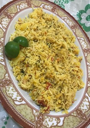 صورة لوصفة رز بالعدس