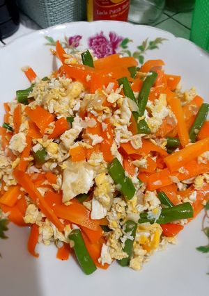 Foto resep Tumis wortel buncis dan telur