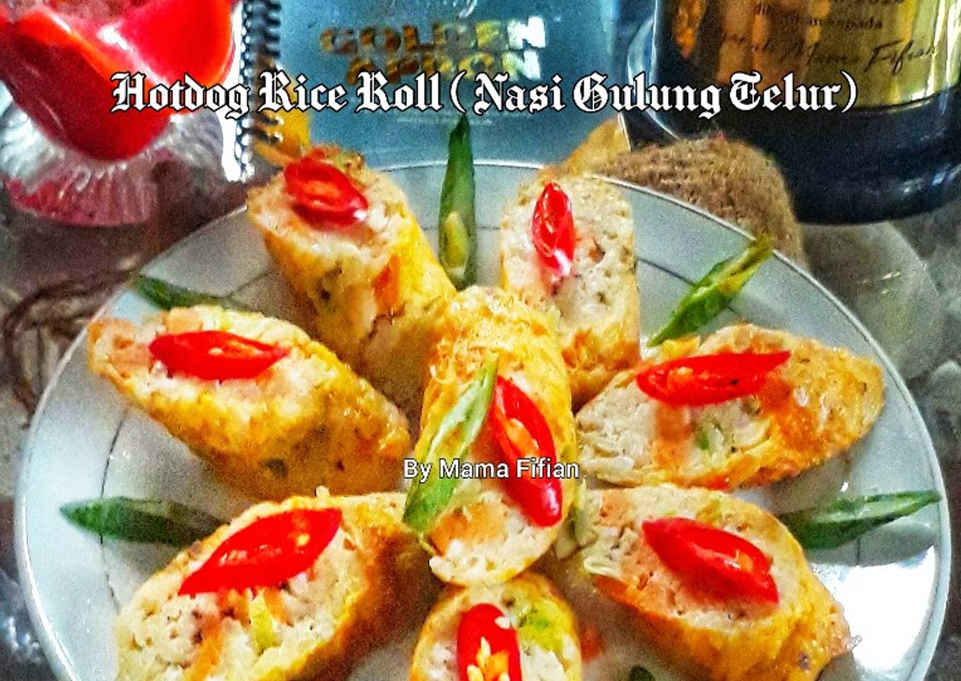 Hotdog rice Roll (Nasi Gulung Telur)