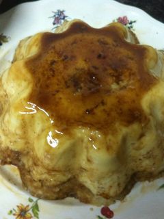 Una foto de Flan de avellana