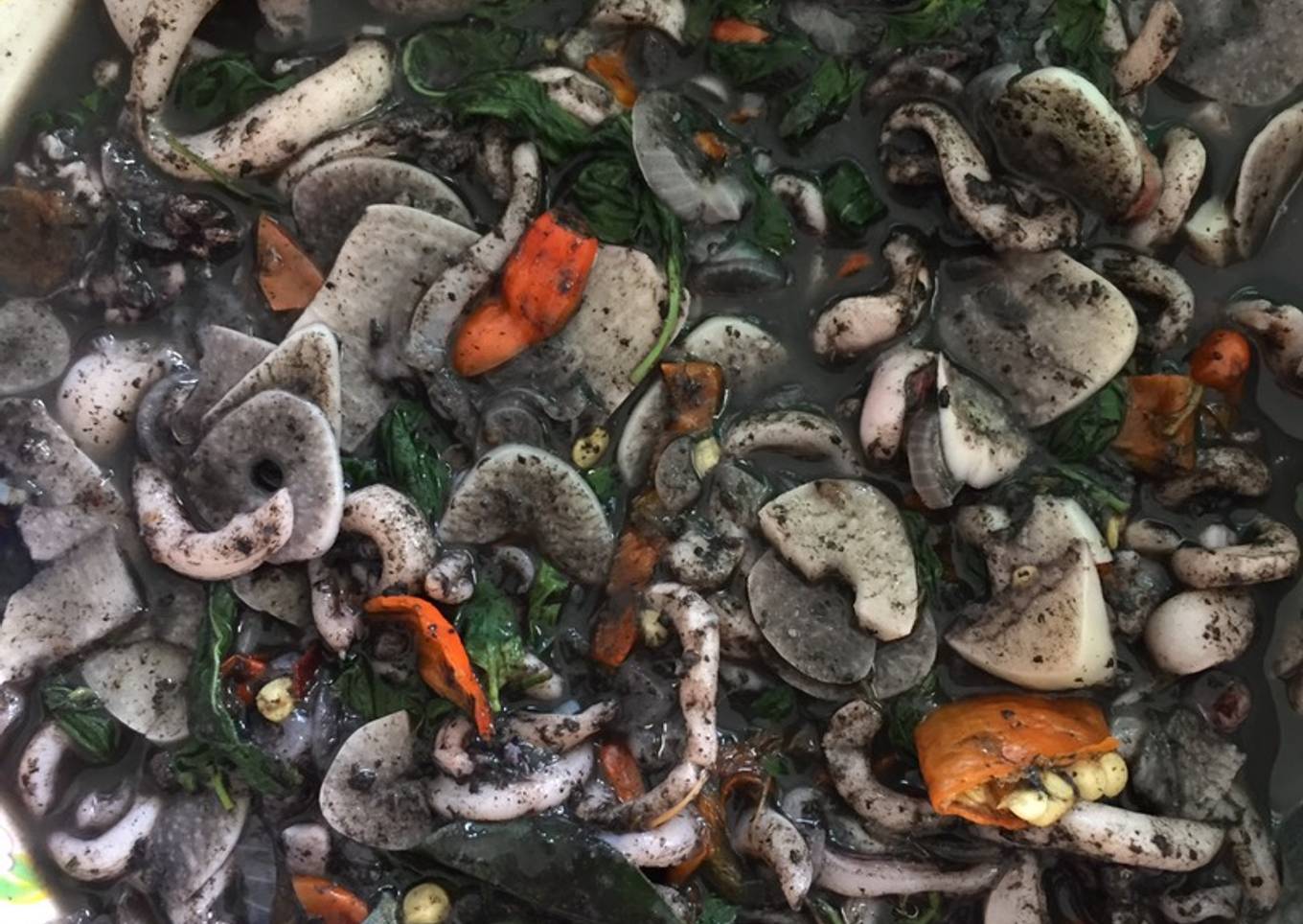 Cumi dengan kemangi hitam