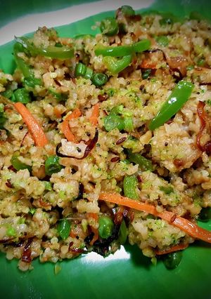 A picture of Broken Wheat Veg Stir Fry.
