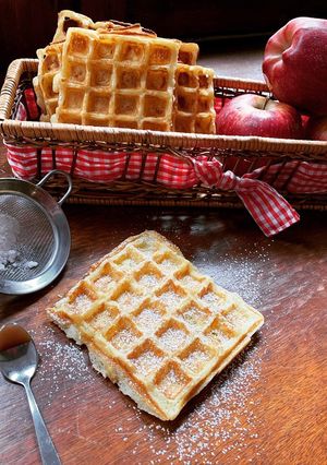 Une photo de ☆Gaufres aux Pommes et Caramel au beurre salé☆
