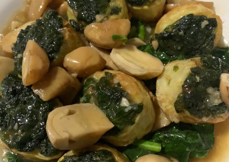 Resep Tofu Bayam saus jamur shimeji Anti Gagal