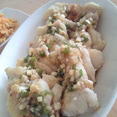 A picture of Tasty Chicken Breast with Japanese Leek and Ponzu Sauce.