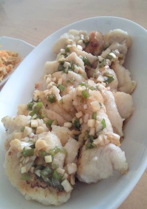 A picture of Tasty Chicken Breast with Japanese Leek and Ponzu Sauce.