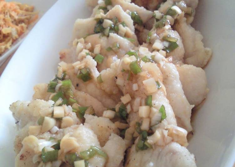 Step-by-Step Guide to Prepare Quick Tasty Chicken Breast with Japanese Leek and Ponzu Sauce