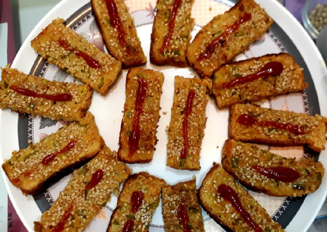 Toast with sesame seeds