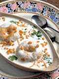 indian dahi vada ( yogurt dumplings)