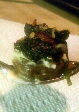 A picture of Stuffed mini bella mushrooms.