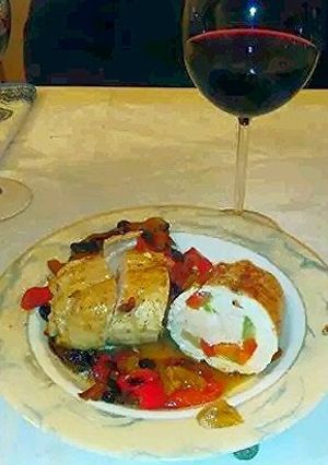 A picture of Healthy stuffed chicken breast.