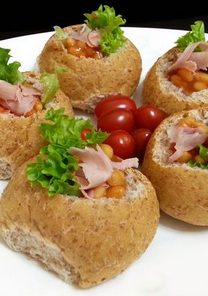 A picture of Ham And Red Bean On Bun.
