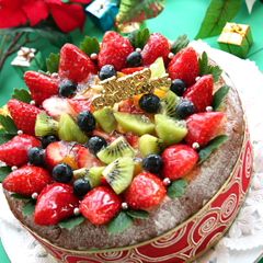 A picture of Christmas Fruit Tiramisu Cake.
