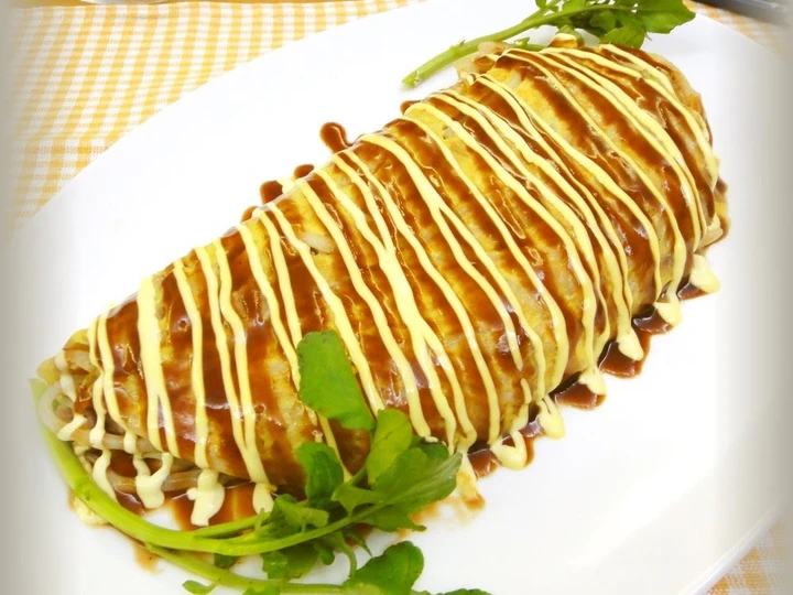 Easy Steps to Make Melty Cheese, Pork and Bean Sprout Tonbeiyaki-style Omelette the So Delicious You can take Joss in your mouth