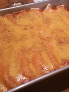 A picture of Chicken Enchiladas.