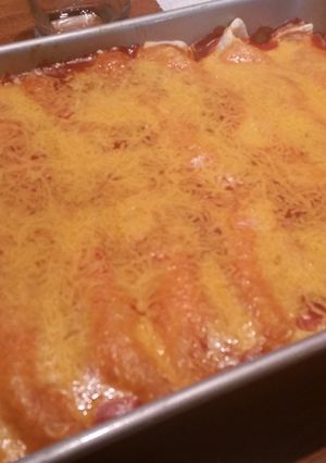 A picture of Chicken Enchiladas.