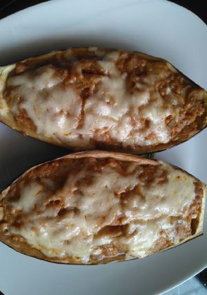 Una foto de Berenjenas rellenas con carne
