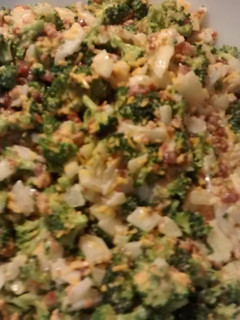 A picture of TL's Broccoli Salad.
