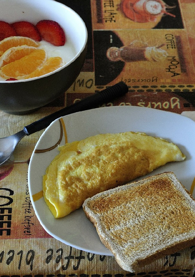 Una foto de Desayuno con tortilla de pechuga de pavo