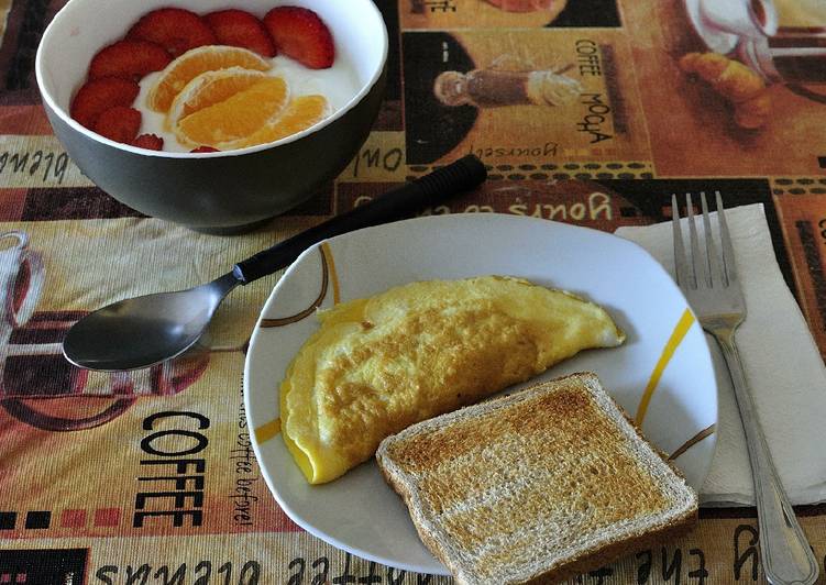 Desayuno con tortilla de pechuga de pavo