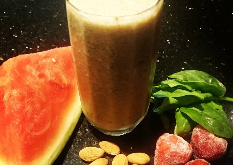 Steps to Make Super Quick Homemade The Nutty Strawberry Professor Smoothie