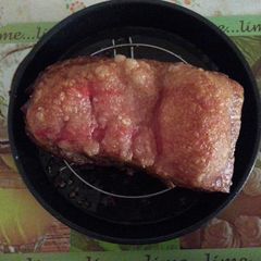 A picture of Roasted Pork Belly. Crispy on the skin..