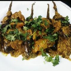A picture of Begun Bahaar (spicy Eggplant or Aubergine).