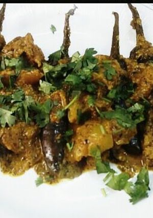 A picture of Begun Bahaar (spicy Eggplant or Aubergine).
