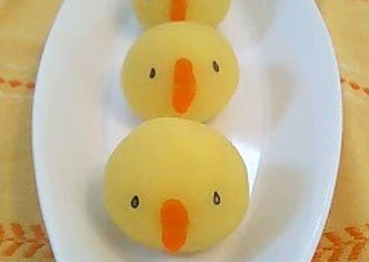 Recipe of Tasty Chick-shaped Japanese Traditional Sweets