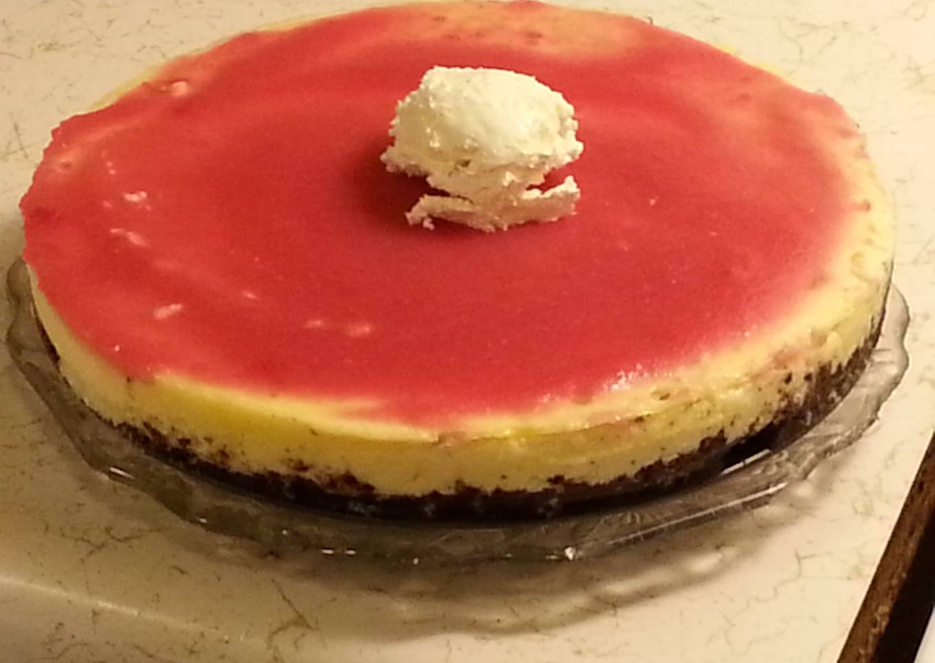 Carla halls  BUTTERMILK CHEESECAKE WITH A RHUBARB GLAZE