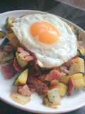 Courgette and bacon breakfast hash!